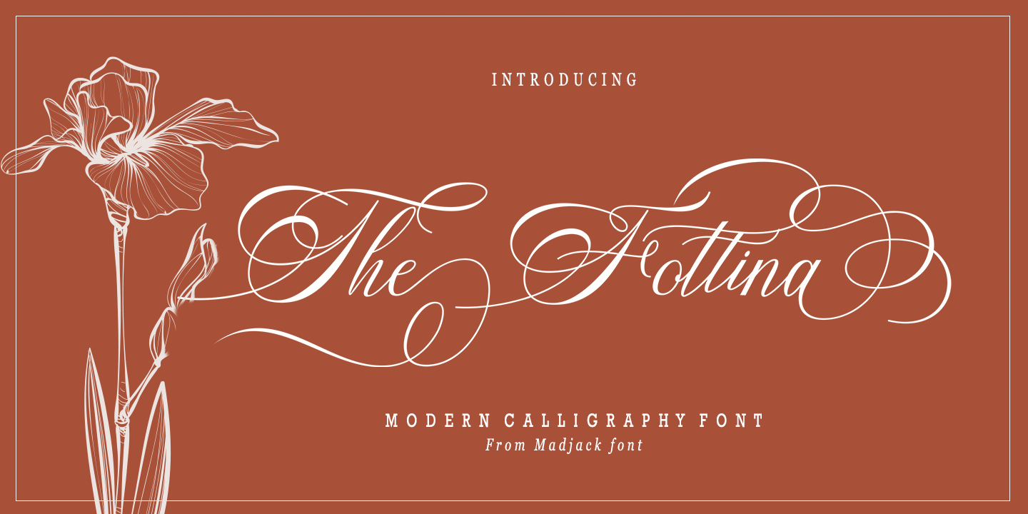 Ejemplo de fuente The Fottina Script Regular